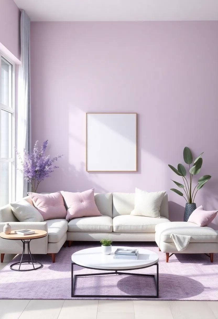 Creating a ⁢Tranquil Living‌ Room with Lavender Accents and Gray Tones