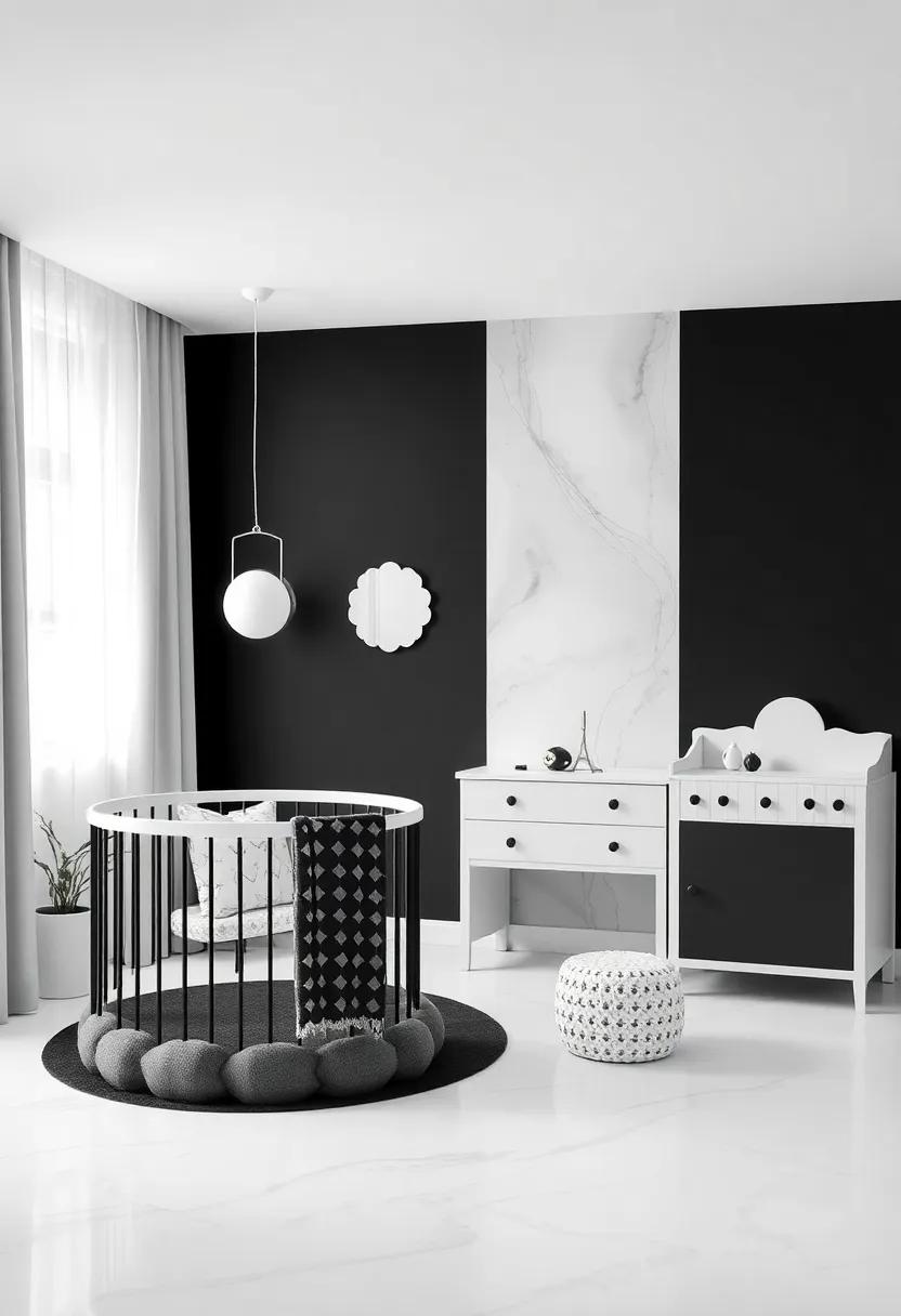 Charming Play Areas Designed with Elegant Black and White Themes