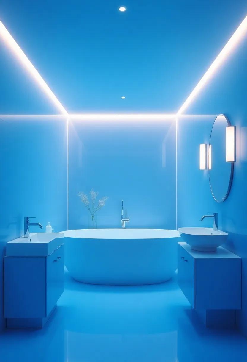 Creating a Spa-Like Ambiance with Ambient lighting in Blue Spaces