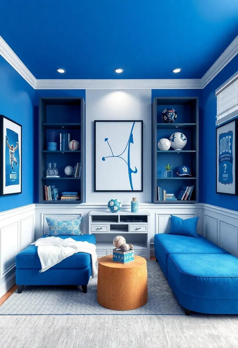 Visionary Displays for Sports Memorabilia ⁢in Blue and White