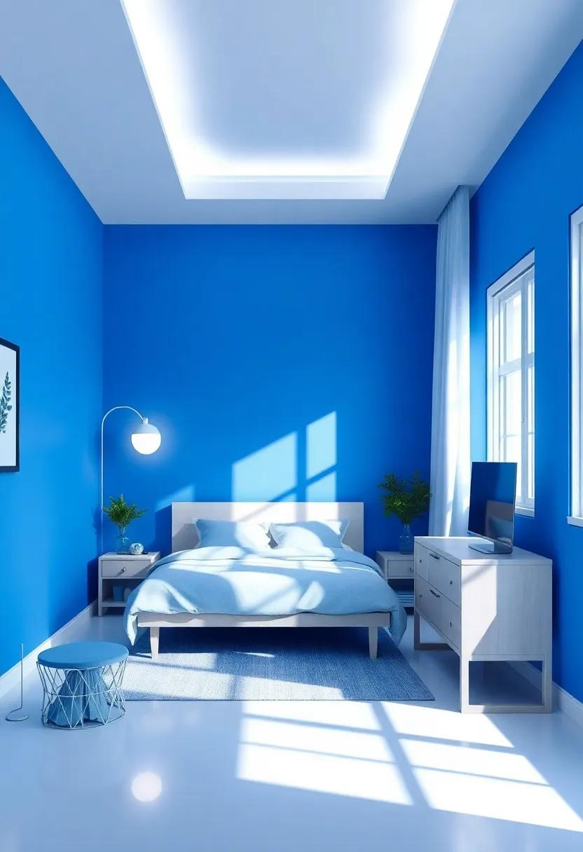 Dramatic​ Lighting Solutions‍ in Dreamy Blue and‍ White Settings
