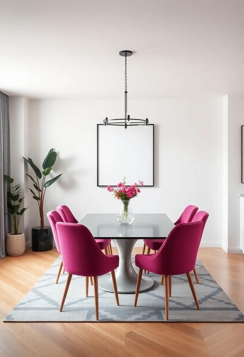 Fuchsia and Gray Pairing: ⁣Creating⁢ Striking Contrast in Your Dining Area