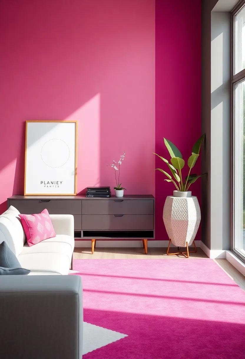 Playful patterns:⁢ incorporating Geometric Designs in Fuchsia and Gray Decor