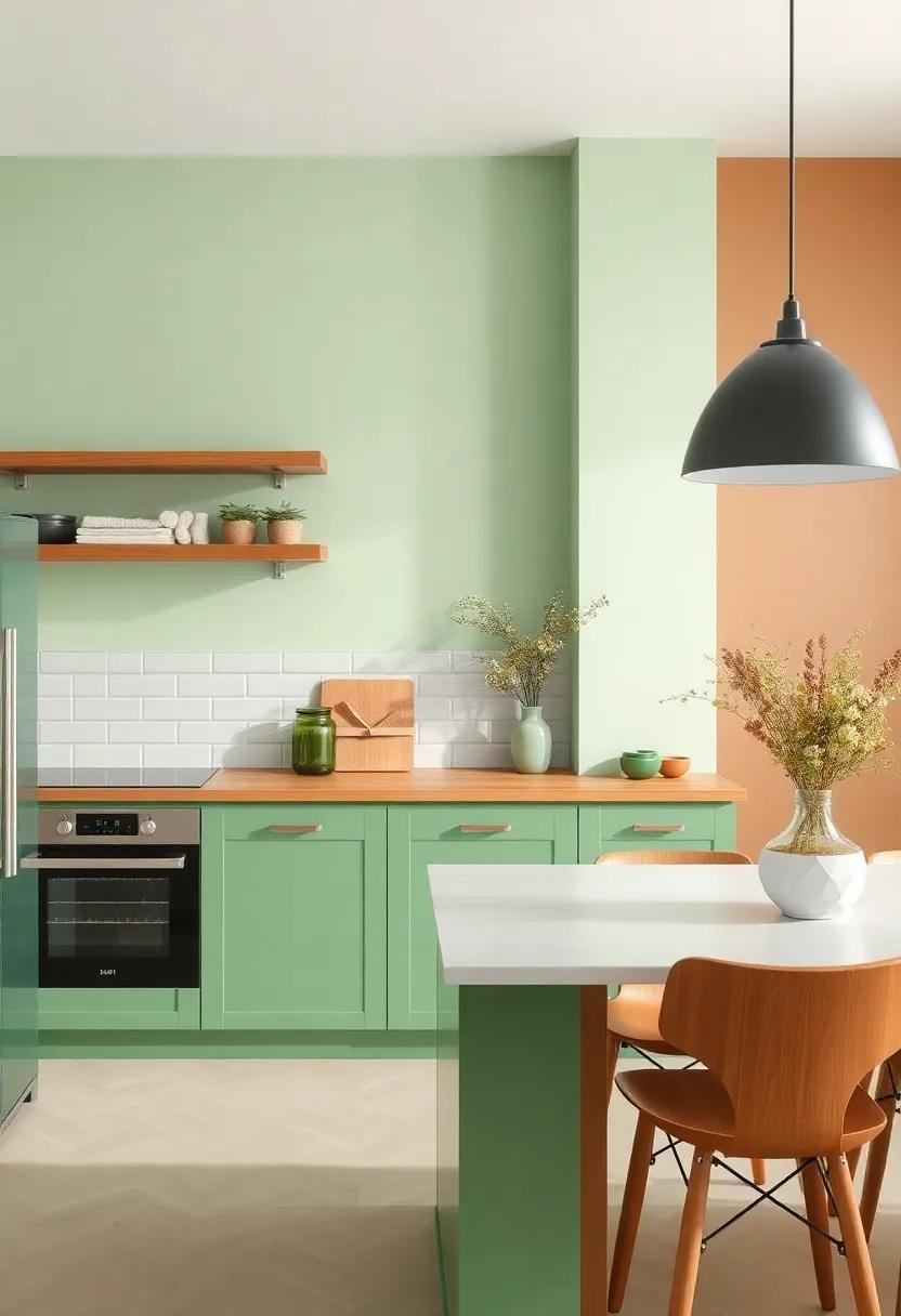 mint⁣ Green and Sandy ⁤Brown:​ A refreshing duo that brightens up spaces ⁤while maintaining a touch of warmth, ideal for kitchens‍ and ⁢dining areas