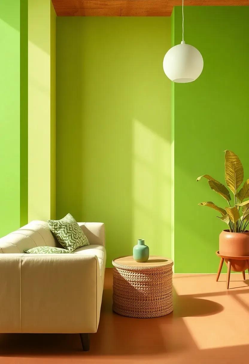 Lime Green‍ and earthy ‌Clay: A‌ vibrant yet grounded combination, ​lime green livens up⁤ any space, while clay offers a ⁢harmonizing warmth
