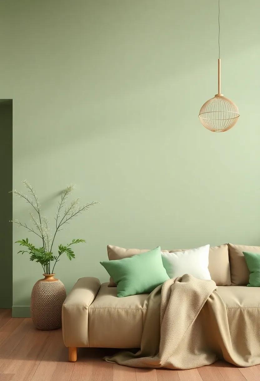 Celadon and Light Cocoa: ⁣A soft, ⁣tranquil palette combining celadon green with light cocoa, perfect ​for creating a harmonious and rejuvenating ambiance