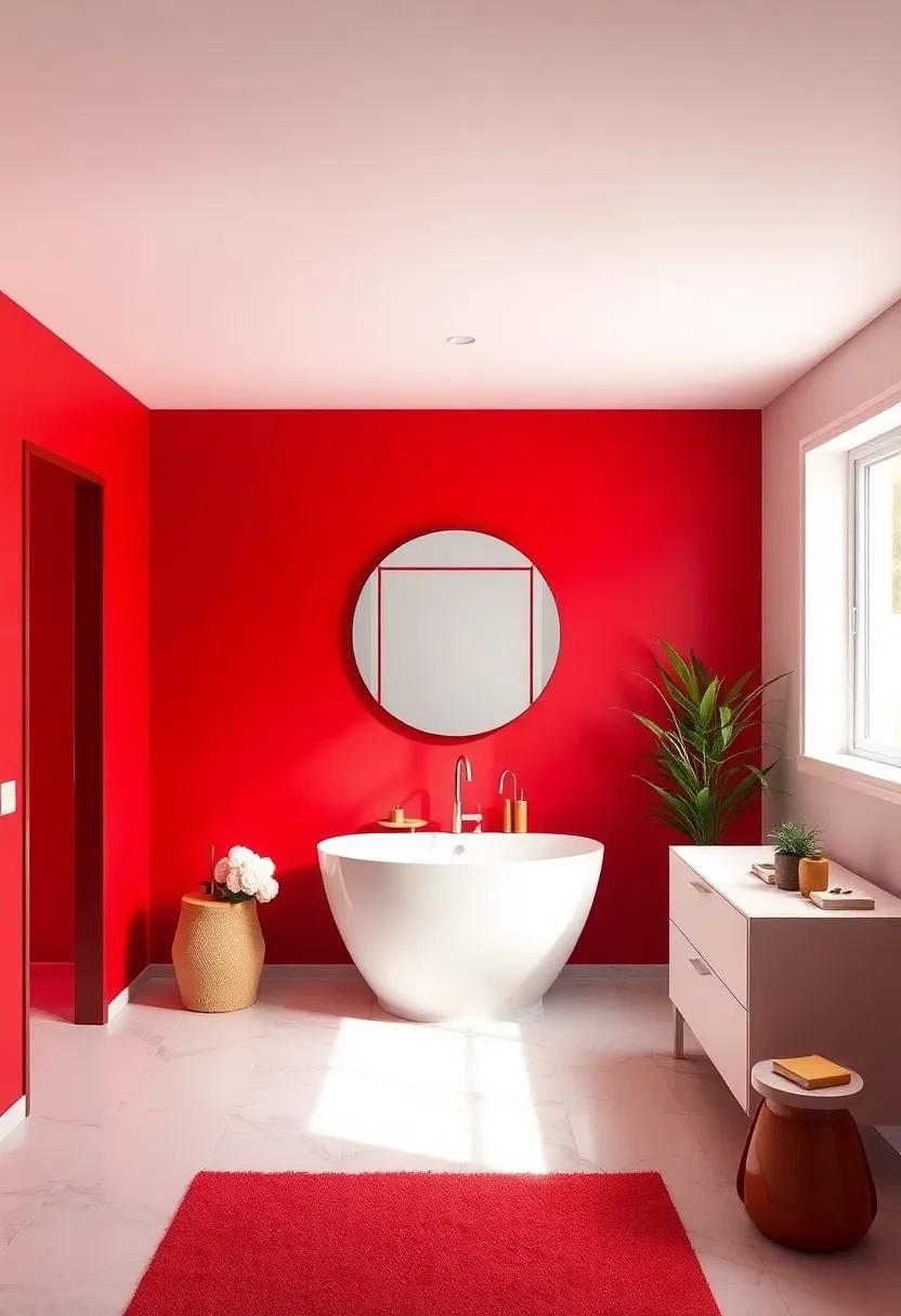 fiery Reds:⁣ Adding Passion ⁣and Energy‍ to Your Bathroom Aesthetic