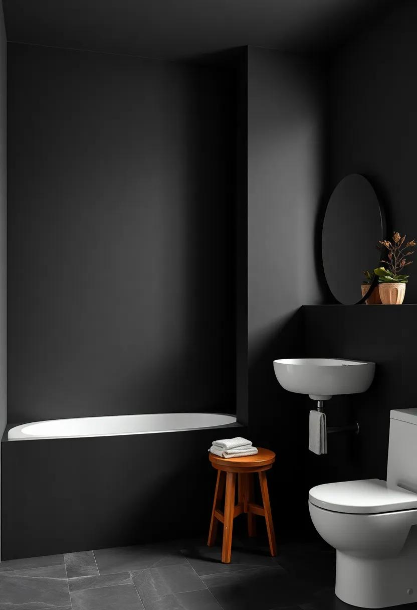 trendy ⁢Black ​Walls:‌ A Chic Statement for the Modern ⁢Bathroom