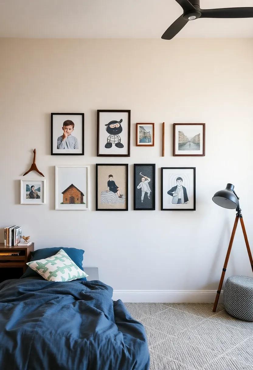 Captivating Gallery Walls Showcasing Boys' ‌Unique‍ Interests and Hobbies