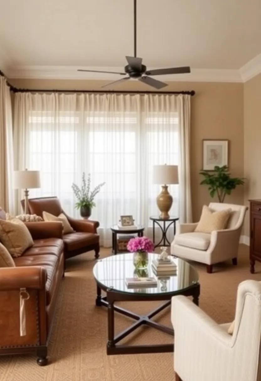 Mix vintage brown wooden furniture with contemporary ​glass​ tables for a ‌transitional⁣ style that feels ⁢both timeless ⁢and fresh