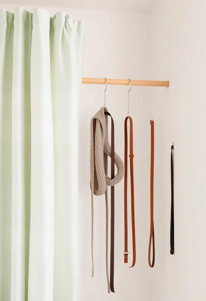 Innovatively Use ‍Curtain Rods For​ Added Scarf And Belt Storage