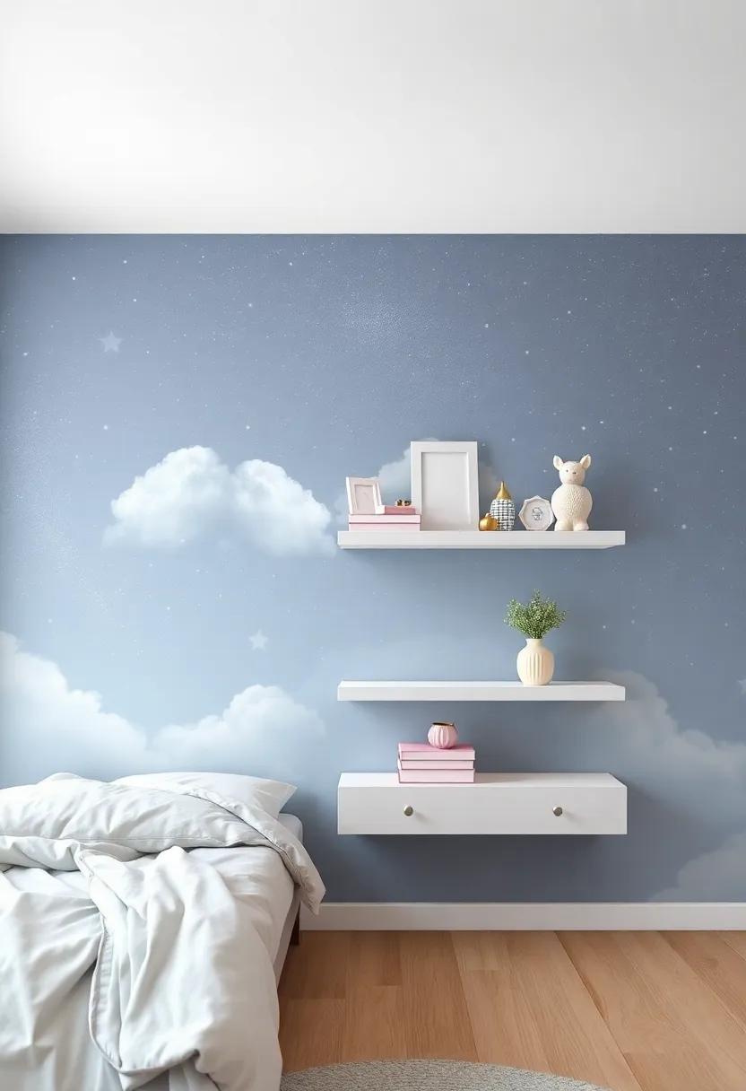 Floating ⁤Shelves: ⁣Displaying Treasures under a Starry Skye