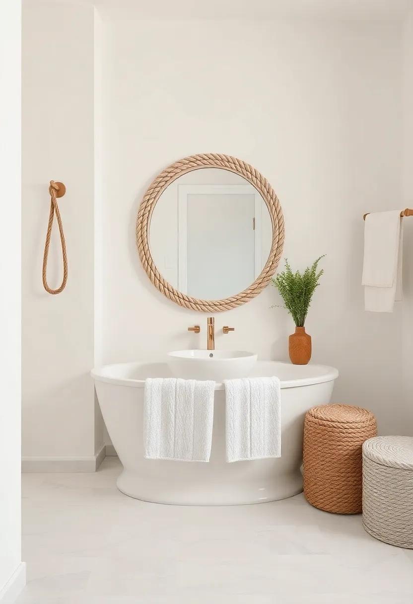 Woven Wonders: Incorporating Rope into Your Bathroom Décor Seamlessly