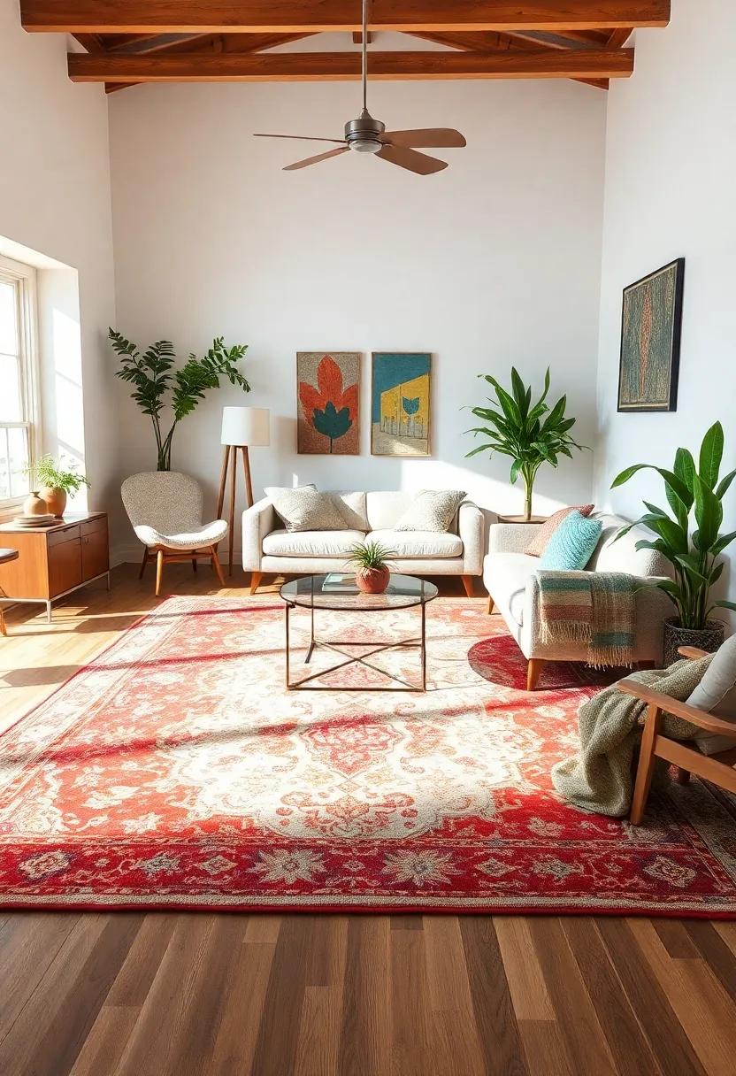 Unexpected Pairings: Vintage Rugs in Eclectic Furniture Settings