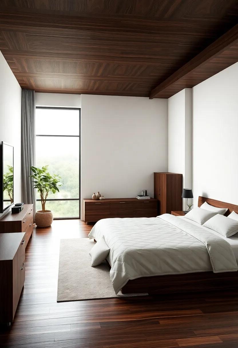 Embracing Warmth Through Rich Dark Wood textures in Bedroom Design