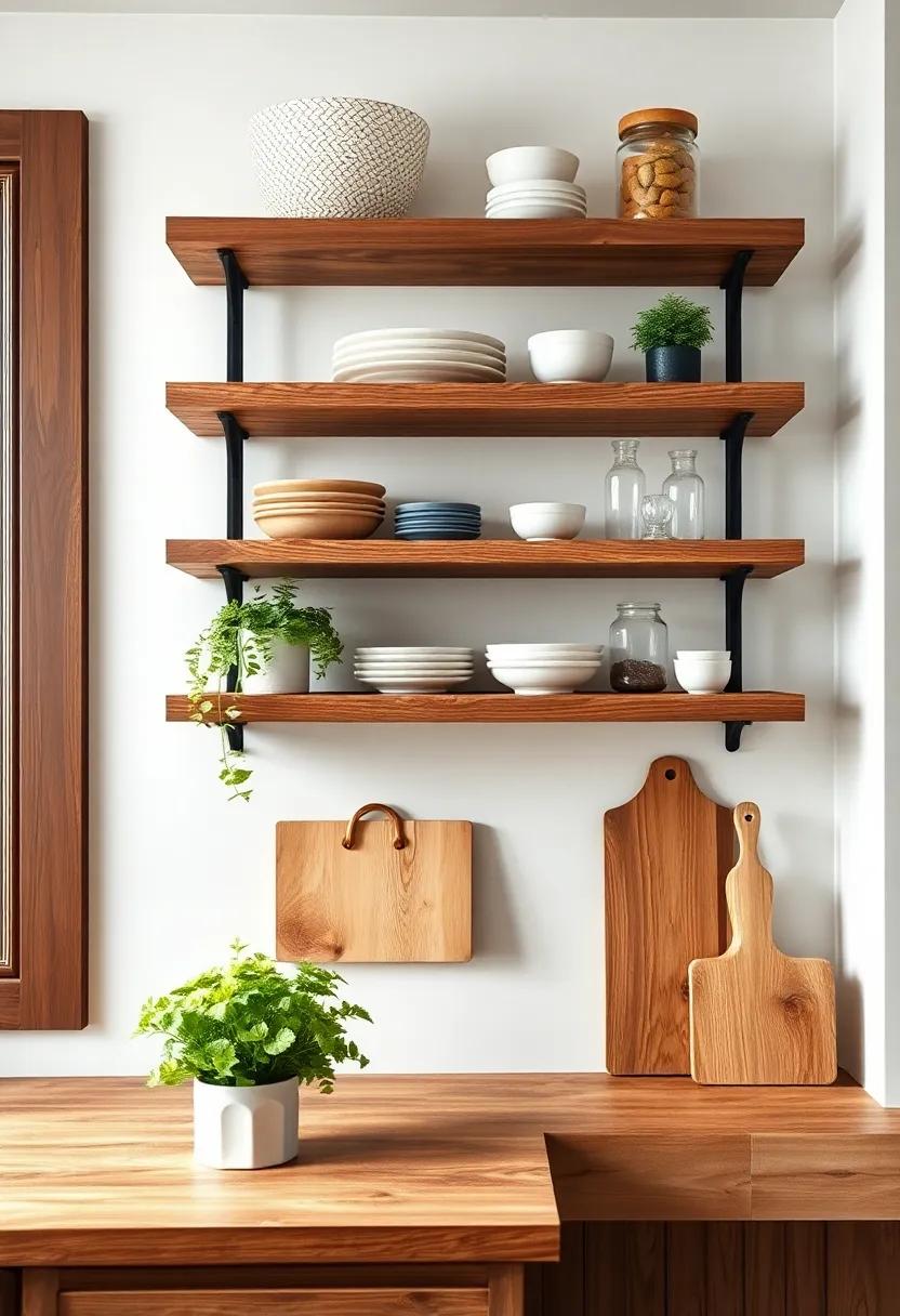 Charming Farmhouse Inspo:⁤ Rustic Wood Shelves That Elevate Kitchen Style