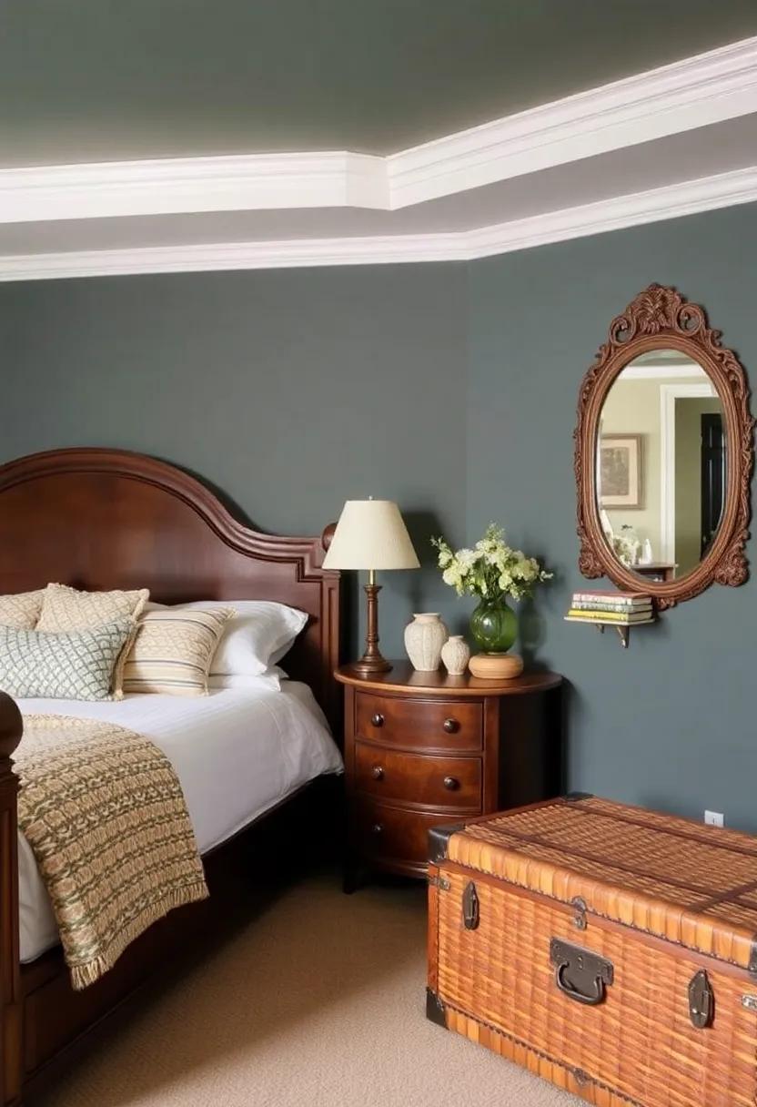 14) Add Vintage Touches: incorporate vintage items⁤ like an antique mirror or a woven trunk to infuse character and ​a sense of history into⁢ your bedroom