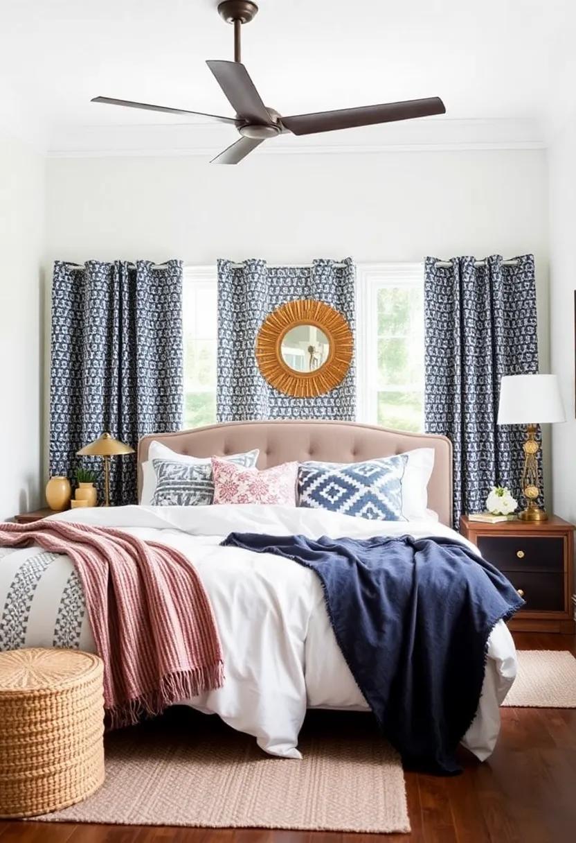 7) Mix patterns ​Mindfully: Play with different patterns in your bedding and‍ curtains, opting for harmonious‍ colors and textures that⁣ promote a sense of ⁤comfort