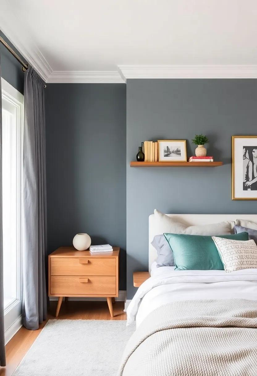 15) Play with Space: Arrange⁤ furniture⁤ to create a more⁤ open feel; consider a floating nightstand or shelving that doesn’t crowd the room but enhances flow