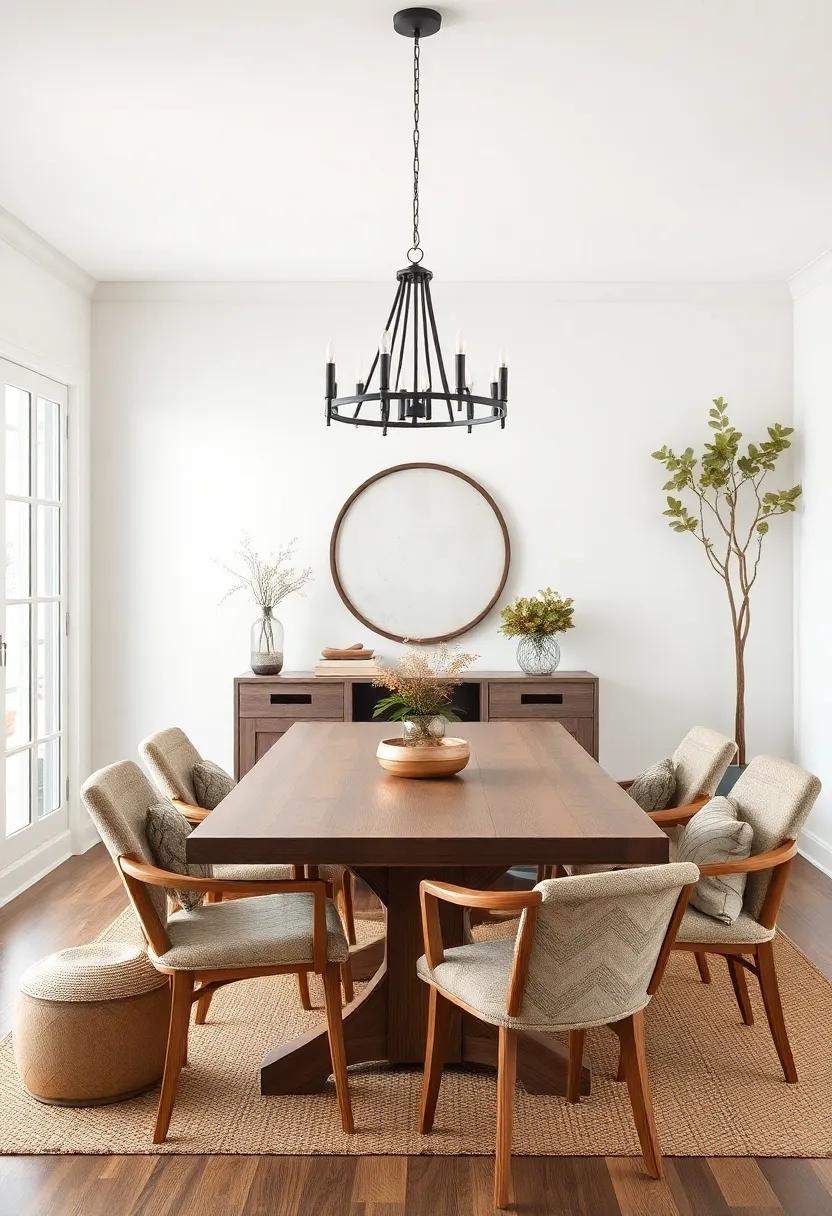 Embracing Rustic Elegance with⁣ Natural Wood​ Accents and Earthy Textures