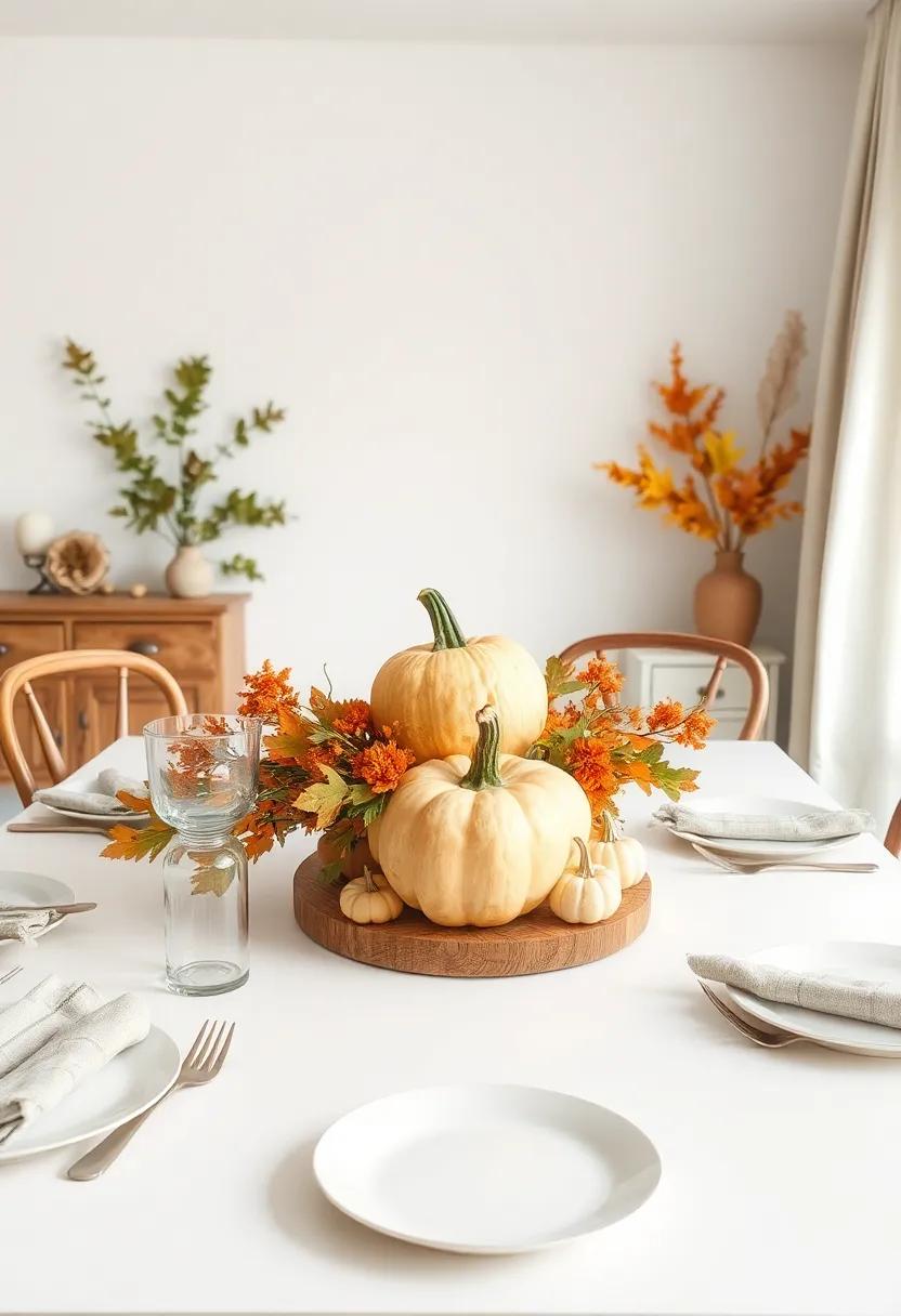 Seasonal Centerpieces ⁣Featuring Pumpkins, Gourds, and⁢ Autumn Foliage