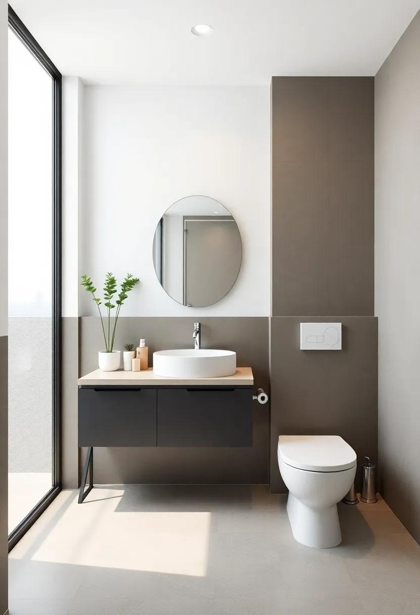 Embrace Minimalism in Small Bathrooms by Maximizing Space ​with streamlined Designs