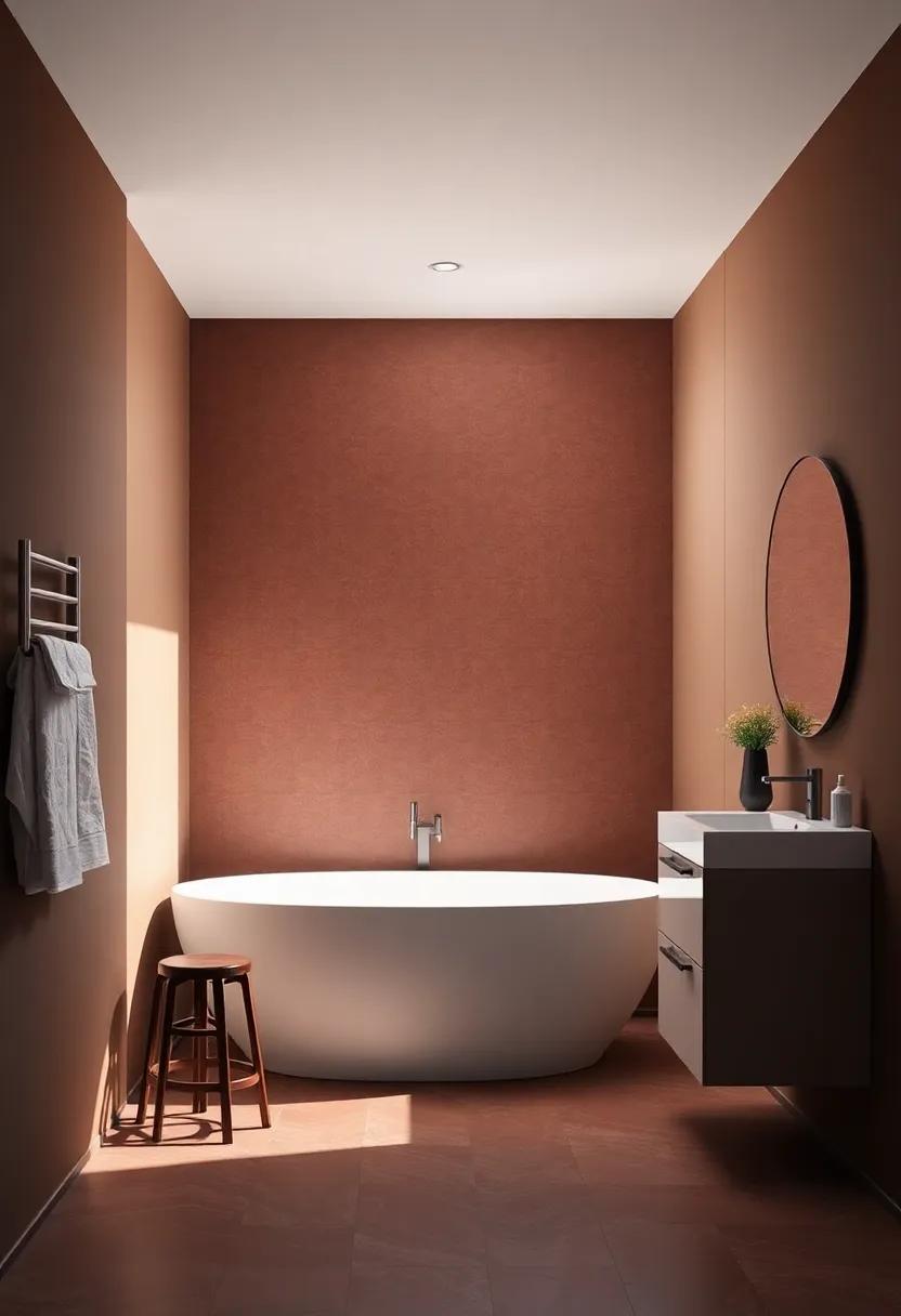 Chocolate Delight: Rich Brown Tones for an Inviting Bathroom ⁣ambiance