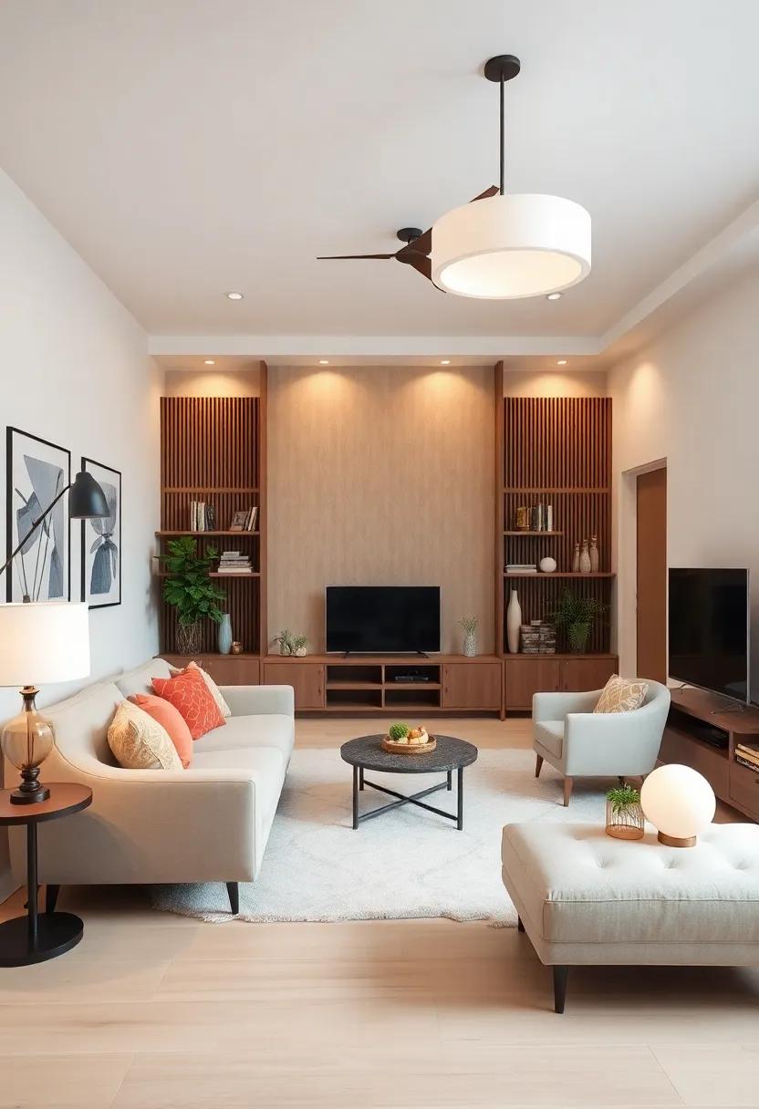 Layered⁣ Lighting: Use a combination‌ of ⁤overhead fixtures, table lamps, and floor ⁢lamps ‍to create ambiance and​ highlight different ⁢areas of your living‍ space