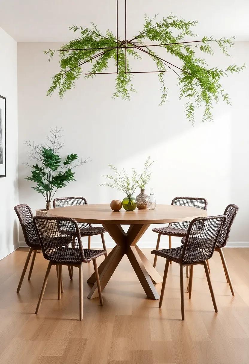 Nature’s Palette: Utilize muted earth-tone colors for your table and chairs to reflect a calming connection with nature