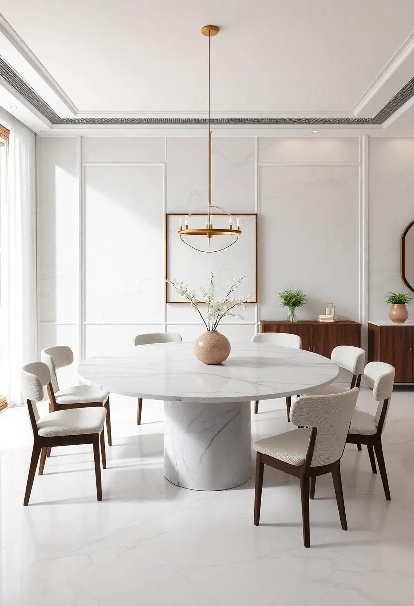 Marble Luxury: Integrate a marble tabletop for an elegant and sophisticated look that elevates your dining experience
