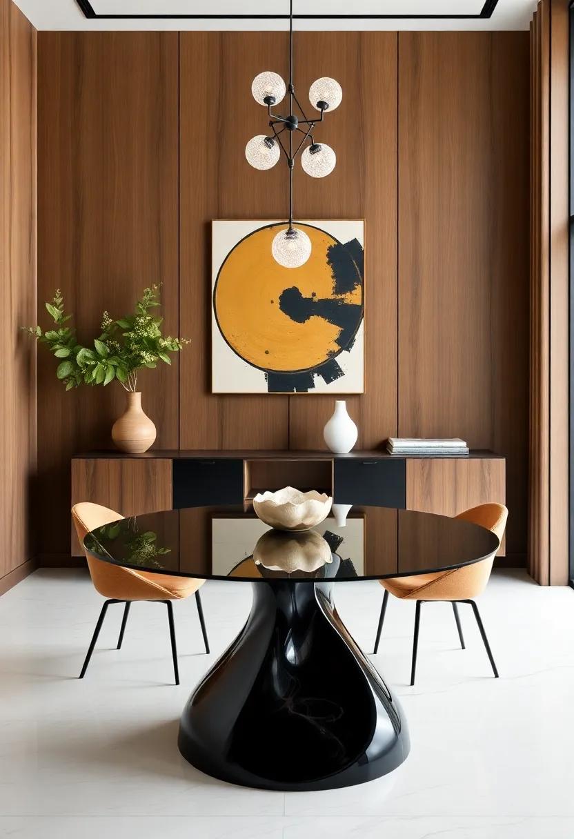 Artistic Statement: Select a sculptural table that doubles as an art piece, making your dining area a conversation starter