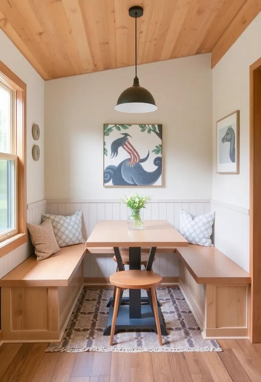 5) Built-in Bench Seating: Incorporate⁤ built-in benches along walls for a cozy, space-saving alternative to traditional chairs