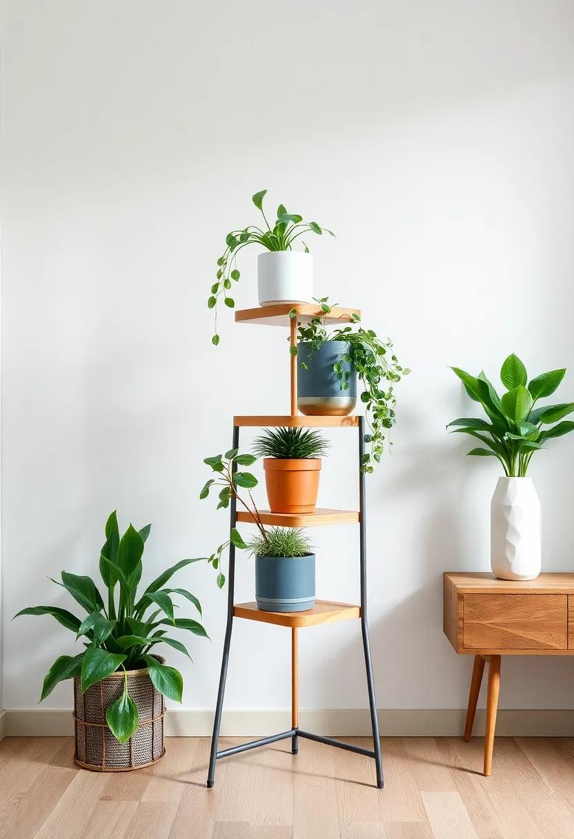 Construct a​ Multi-Tiered ​Plant⁤ Stand for ⁢Greenery