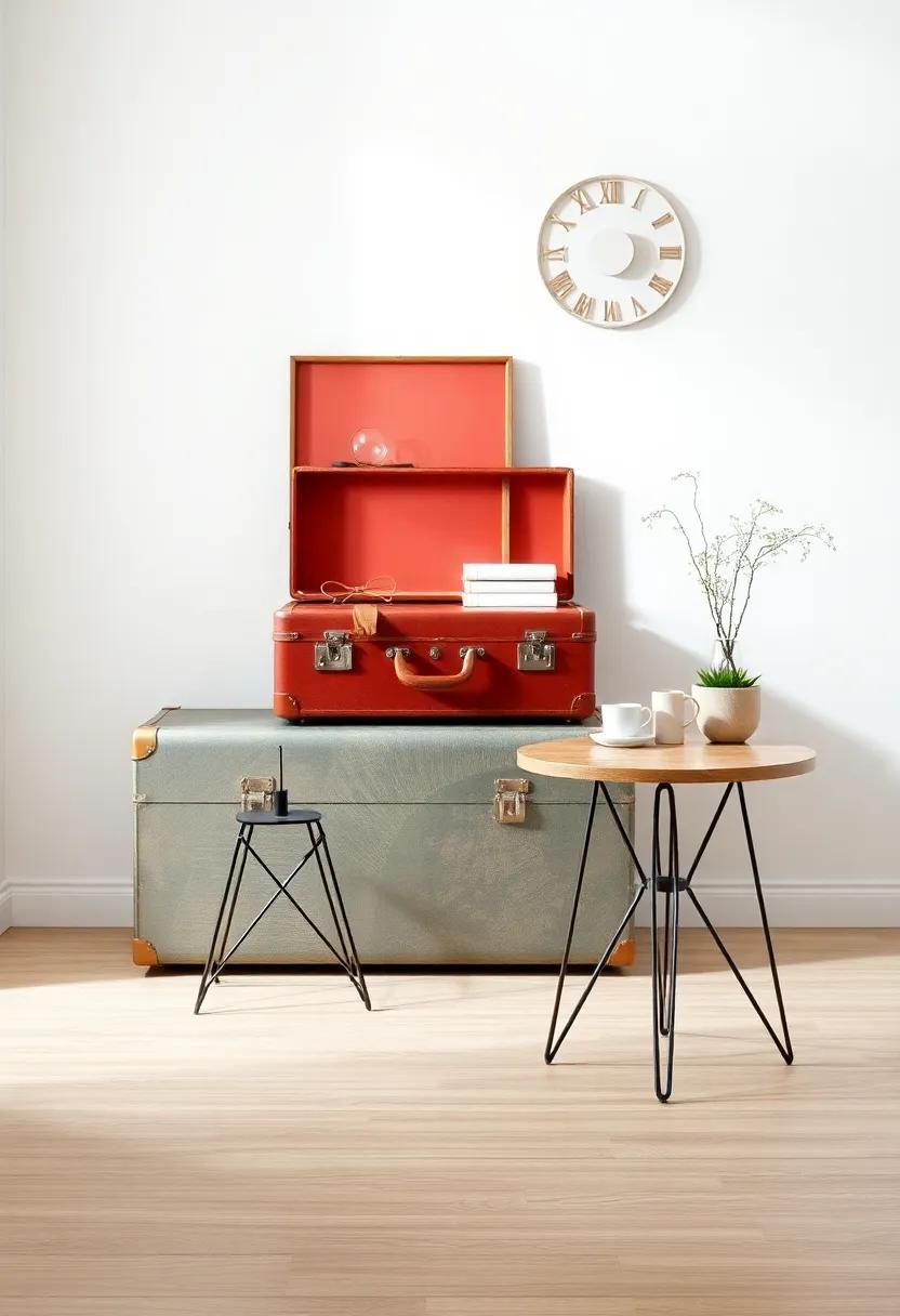 Upcycle ⁤vintage Suitcases into Chic Side Tables