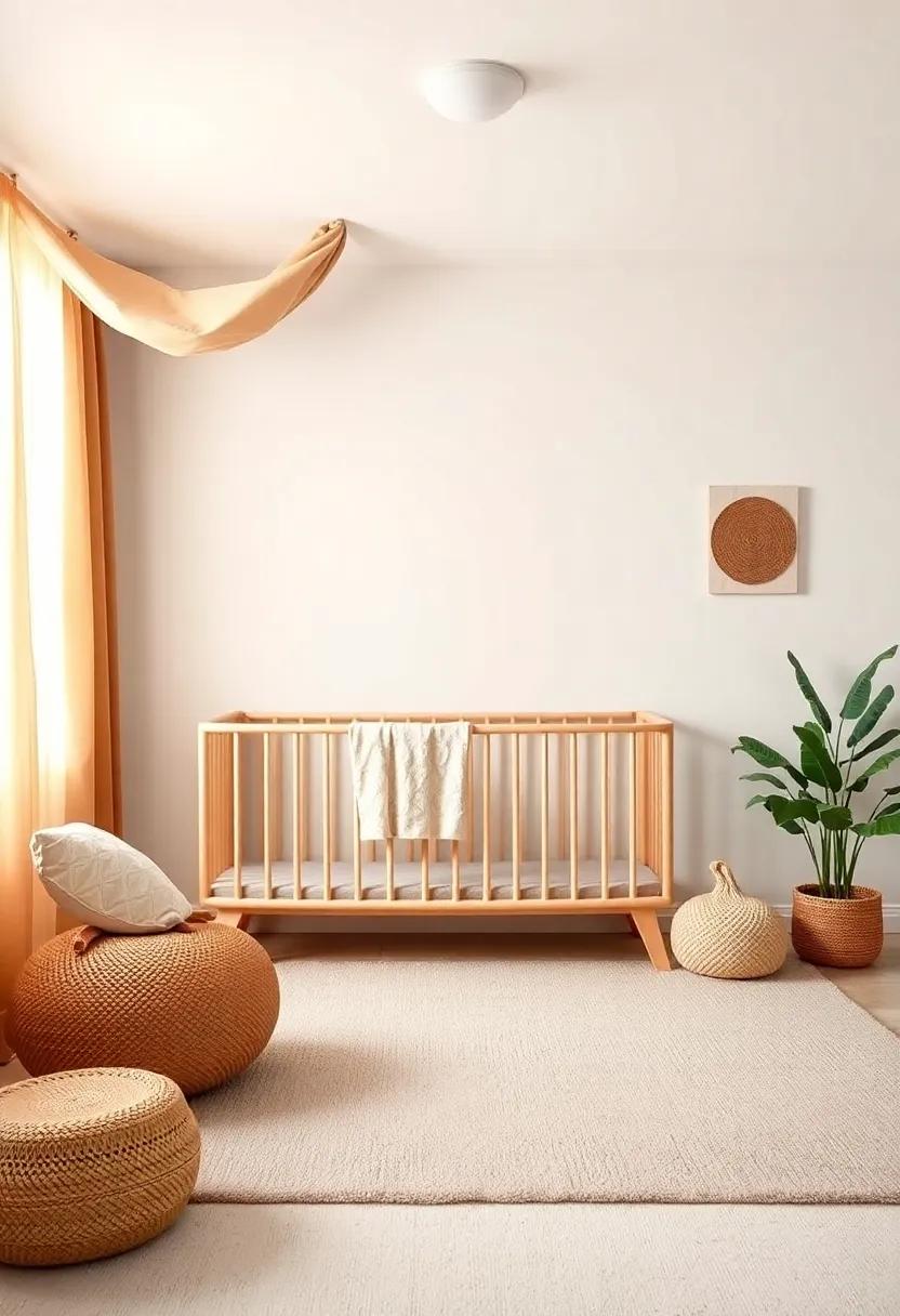 Playful Textiles: ⁣soft‌ Fabrics Enhancing⁣ Earthy⁣ Nursery Comfort