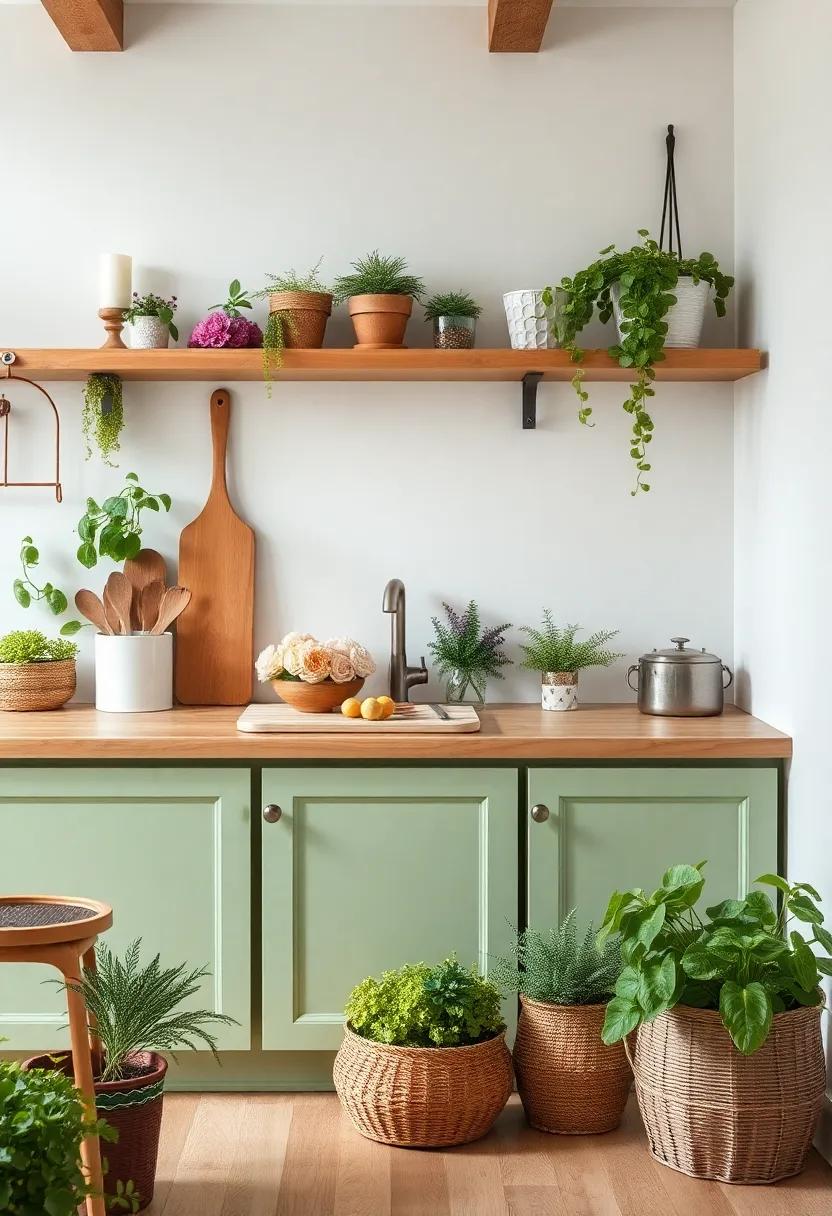 Floral and Herb​ Gardens: Cultivating Edible ⁤Decor in ​a Boho ⁤Kitchen setting