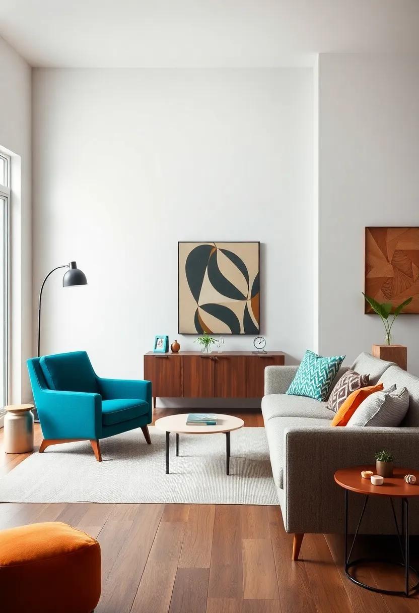 Statement Chairs: Incorporate a pair of bold vintage chairs as accent pieces alongside modern sofas to create a unique seating​ arrangement