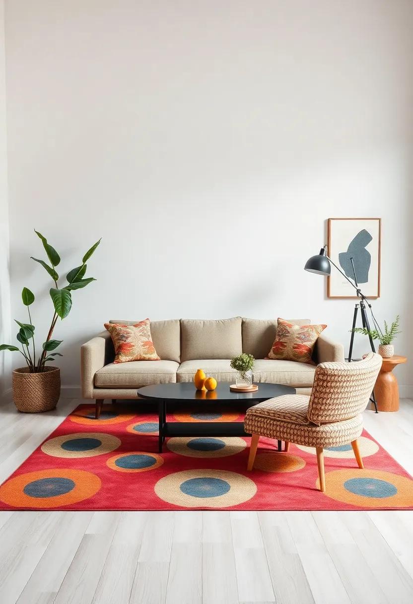 Retro-Inspired Rugs: Layer‍ your modern ⁣furniture with ⁢colorful, patterned area rugs that nod to classic‍ designs for added warmth and coziness