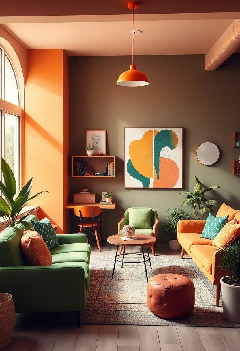 Use a ‍Bold Color Palette: Think bright oranges, greens, ⁤and yellows paired with muted modern ‍hues to achieve a vibrant and ​inviting‌ atmosphere