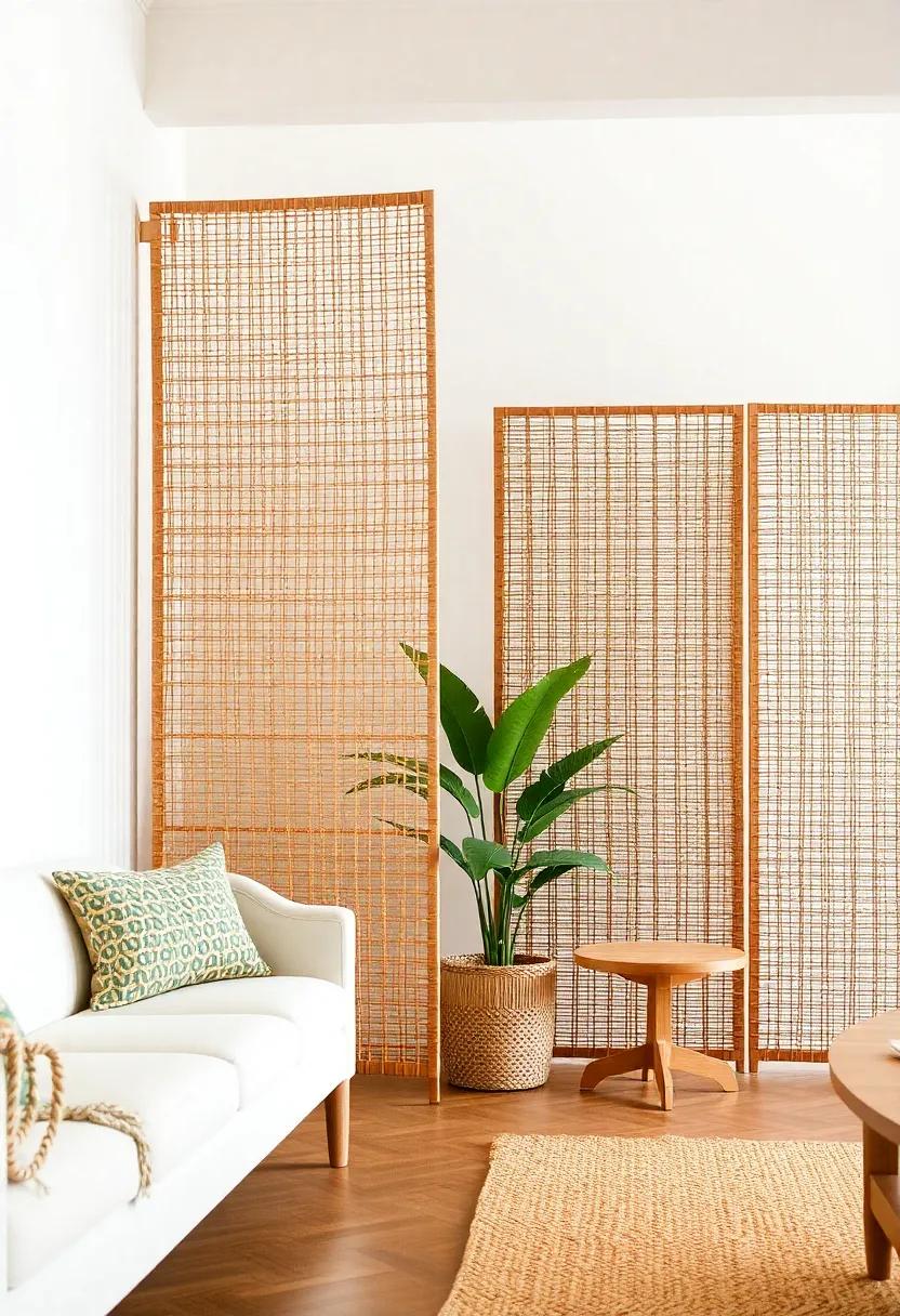 Natural Dividers: Use woven screens or panels to create divisions in open spaces, adding privacy while ⁣maintaining an airy feel
