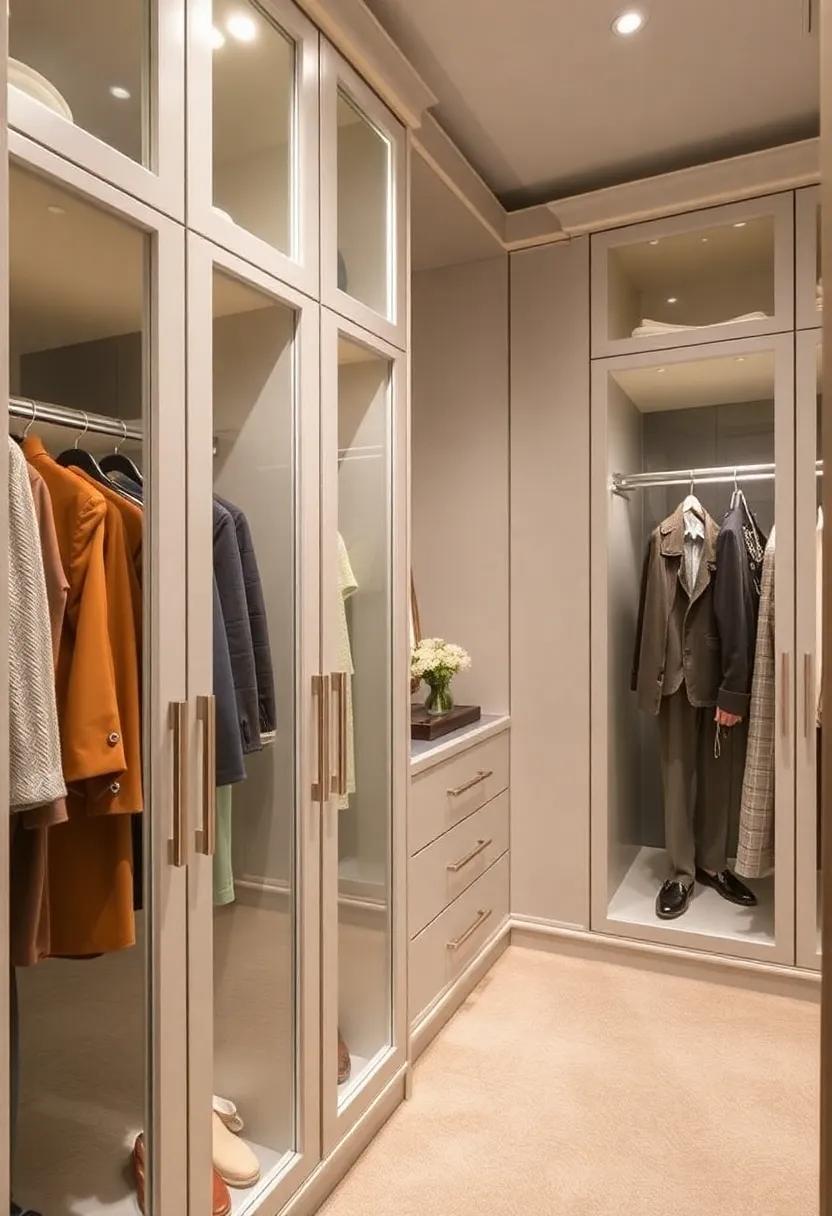 Elegant Glass-Front Cabinets: Transform your wardrobe⁤ with sleek glass-paneled ‌doors that showcase your ‌collection, adding‌ a touch of sophistication and⁤ making it ⁢easy ⁢to find your favorite pieces
