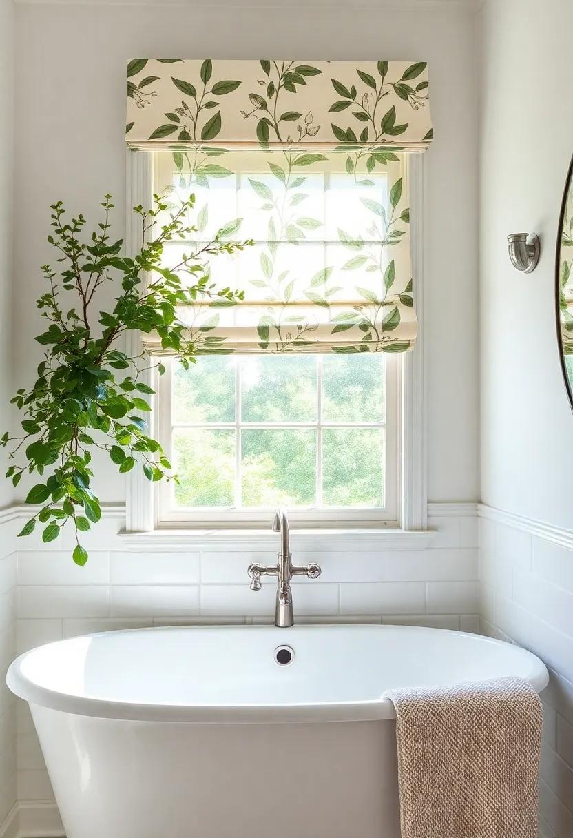 Botanical ‍Roman Shades Adding a Touch of‌ Nature to Your Bathroom Space