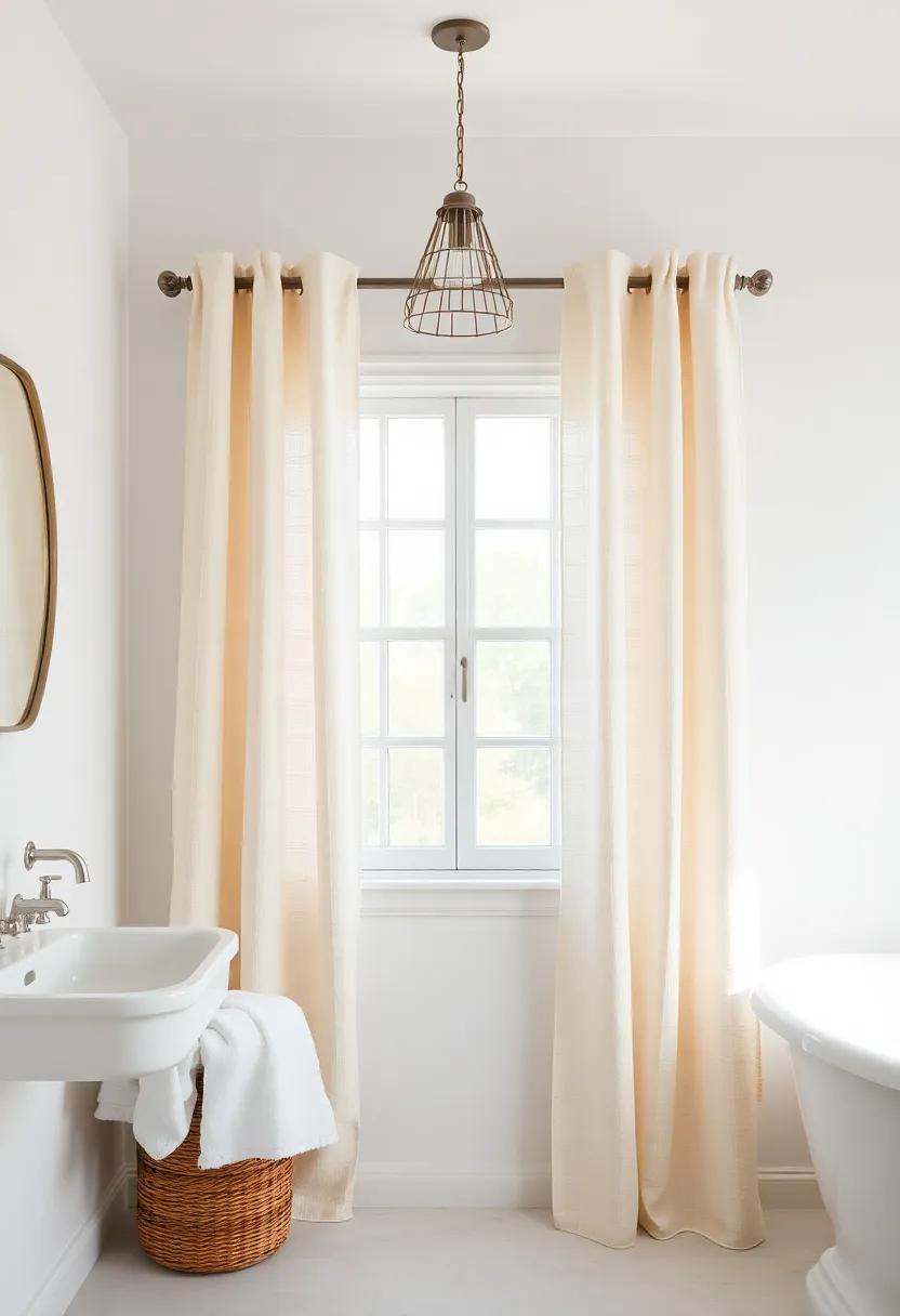 Neutral ⁤shabby Chic Linen ⁤Curtains ⁢for Effortless Farmhouse​ Style