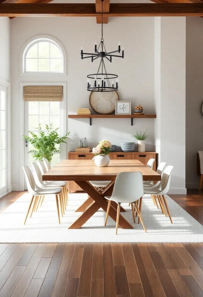 Inviting Farmhouse Charm Through Rustic Wooden Dining ‌tables