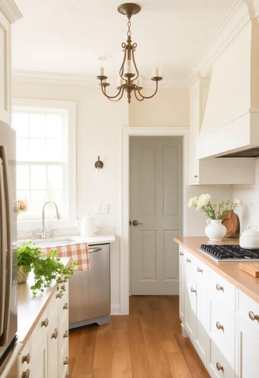 Cream​ and Dusty‍ Rose: Subtle cream walls accentuated by dusty rose details inspire elegance and softness, creating​ a romantic farmhouse kitchen setting