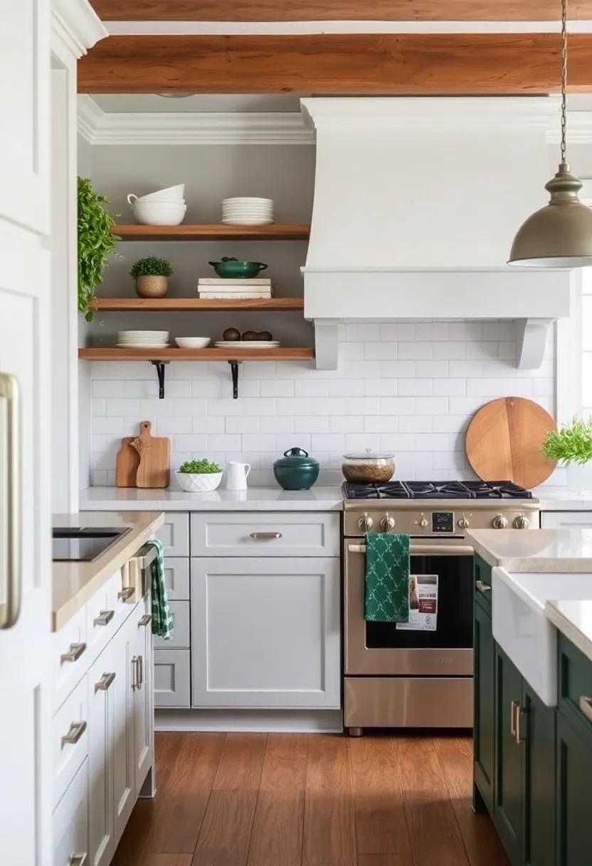 Light Gray and Deep ⁣Forest Green: Light gray provides an elegant‍ backdrop,while deep⁤ forest green ‌accents ​evoke an organic and​ grounded⁤ feel in the kitchen