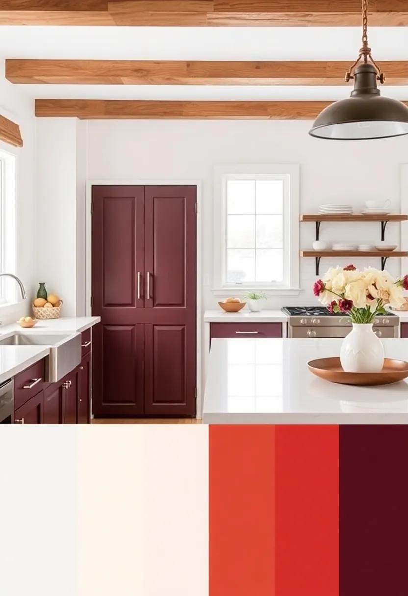 Rich Burgundy and Crisp White: infuse drama⁣ with rich burgundy accents against crisp white walls for‌ a captivating yet cozy farmhouse style