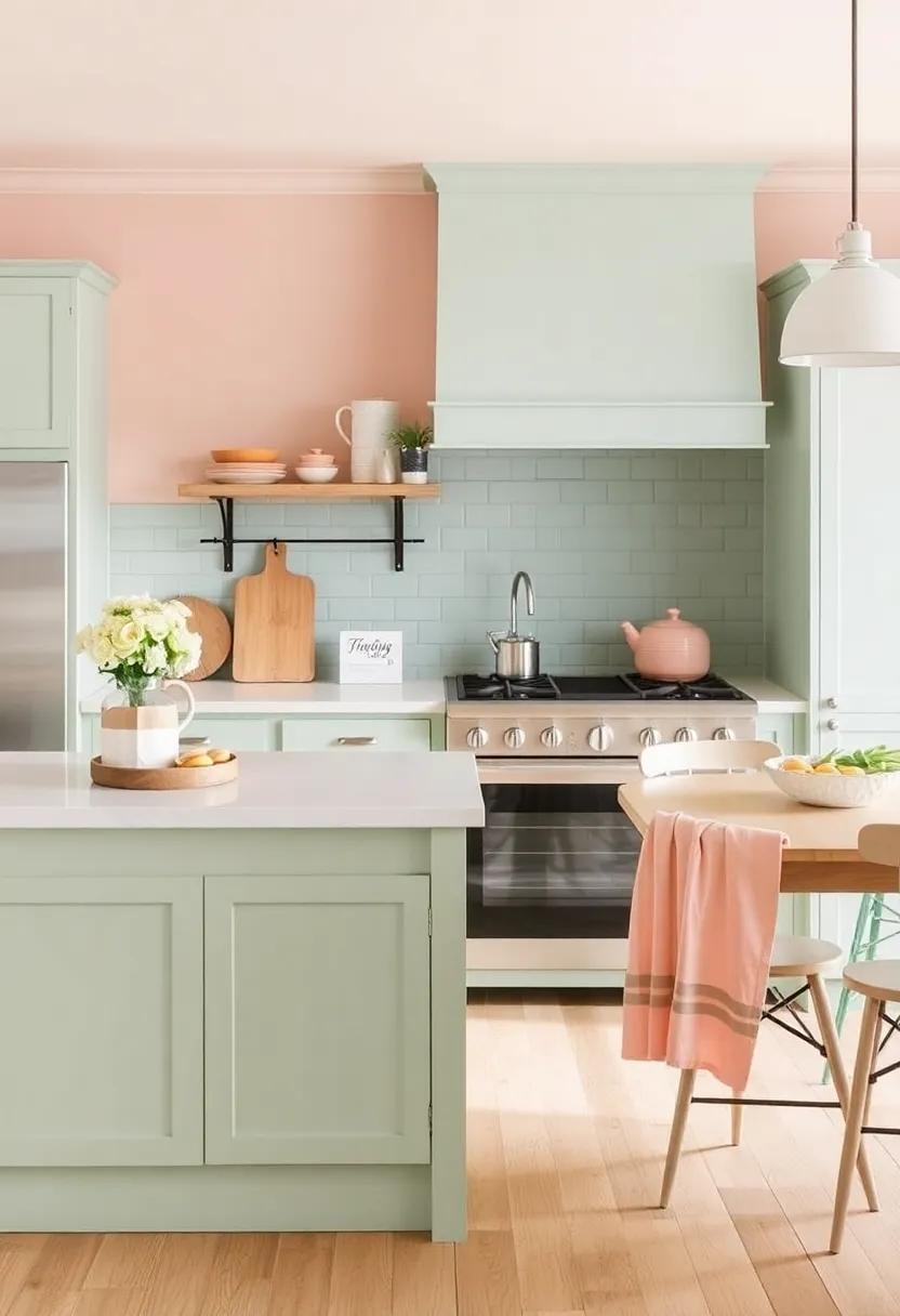 Seafoam Green and Peach: Introduce⁢ a refreshing ⁤feel ⁢with ‍seafoam green‌ complemented by soft peach accents, crafting a light and cheerful farmhouse environment