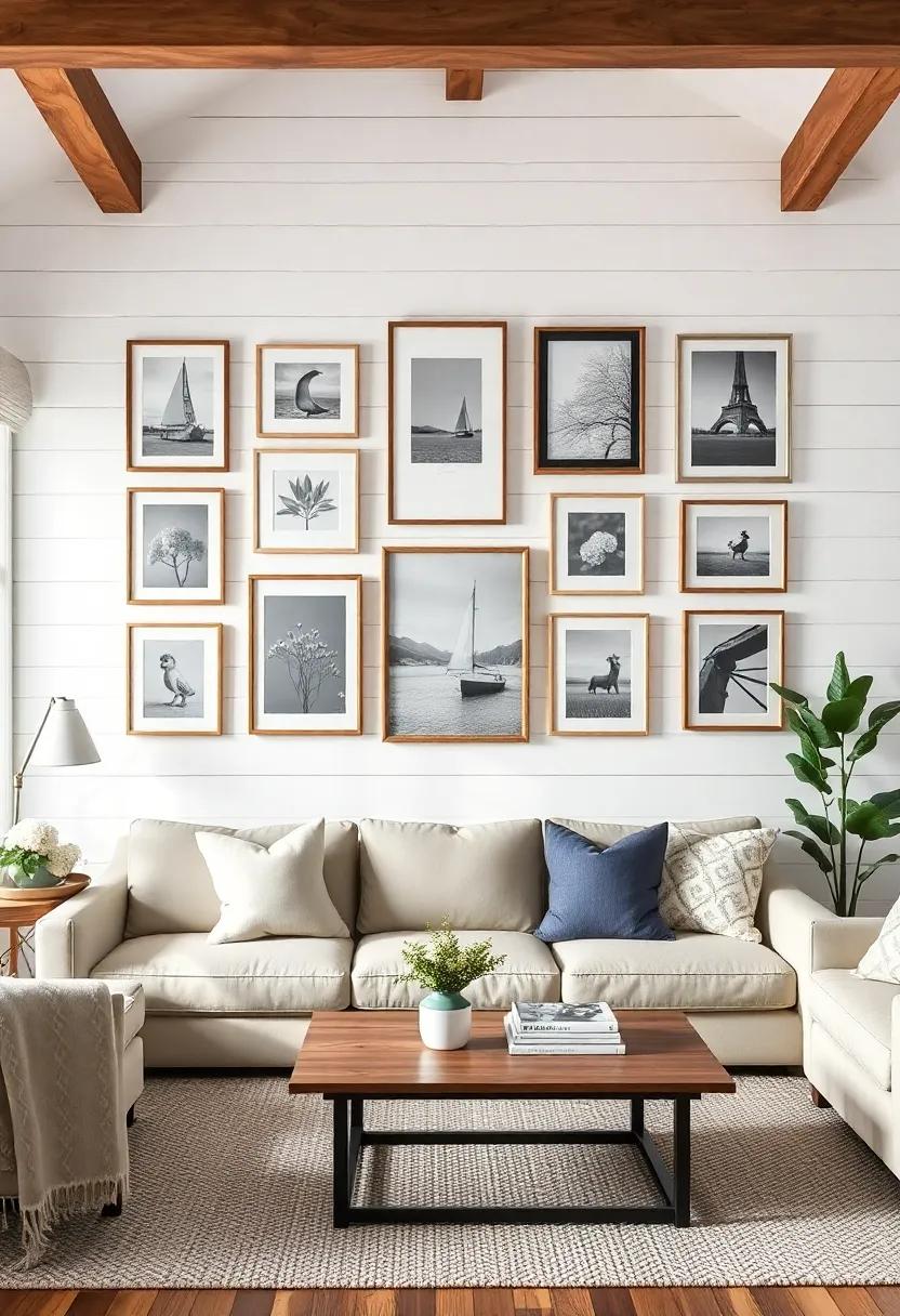 Gallery Wall: Curate a gallery ⁢wall with family photos and art ⁢to personalize the living space and evoke memories