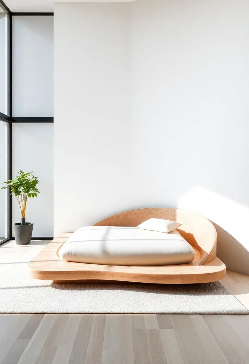 Natural Curved⁤ Floating Bed: Inspired by organic forms, this bed features a gentle curve that mimics nature,⁣ bringing a sense of calm and serenity to the​ space